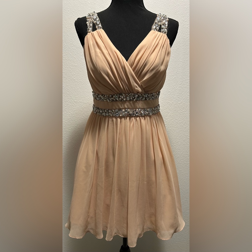 City Studio Beaded Midi Dress - 7 - Cream - Used